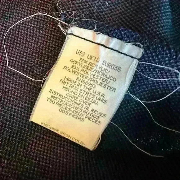 Vintage Leslie Fay Plaid Suit Blazer With Jeweled Buttons Size 8P - Picture 4 of 6